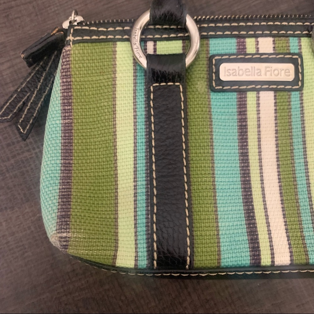 Isabelle Fiore Small Canvas Floral Striped Bag - image 6